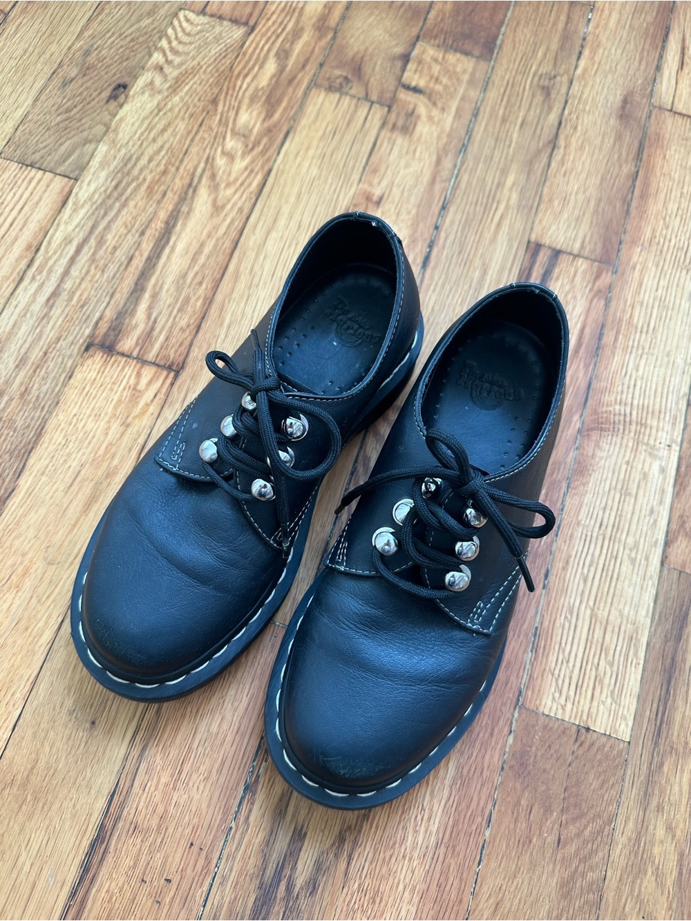 Women’s Dr. Martens Black Leather Lace-Up Shoes
